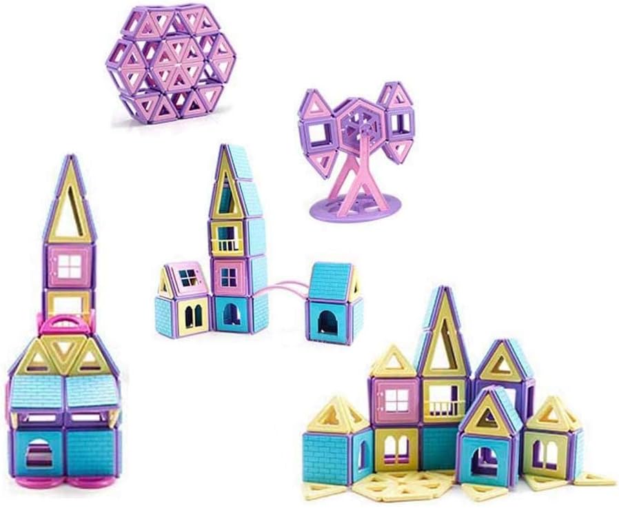 GsMeety Magnetic Tiles, Kids Magnet Toys Magnet Building Tiles, 162 PCS Magnet Stacking Set, Creative Educational Toys for 3 4 5 6 Years Old Boys and Girls