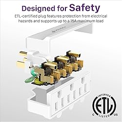 Fosmon 3 Outlet Adapter, Swivel Outlet Plug Three