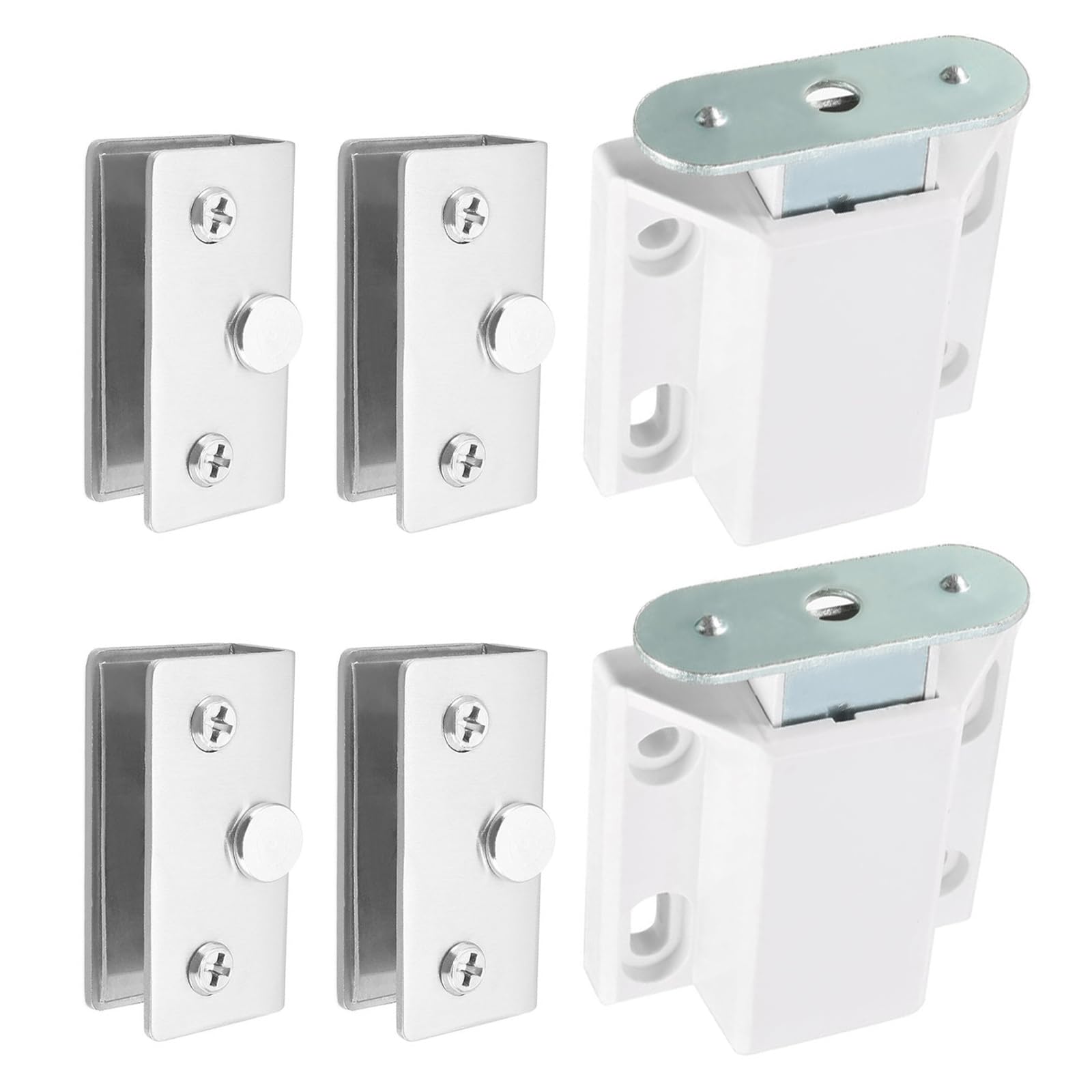 DTGN 45x38mm(LxW) Cabinets Magnets Latch - 2 Set - Good for Kitchen Cupboard Drawer Furniture - Plastic Magnetic Closure Closet Door Catch - White