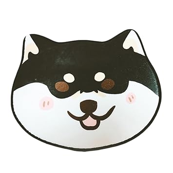 Choold Cute Smile Shiba Inu Dog Bedroom Area Rugcartoon Dog Non Slip Absorbent Flannel Doormats Carpet Home Decor Blackwhiteyellow