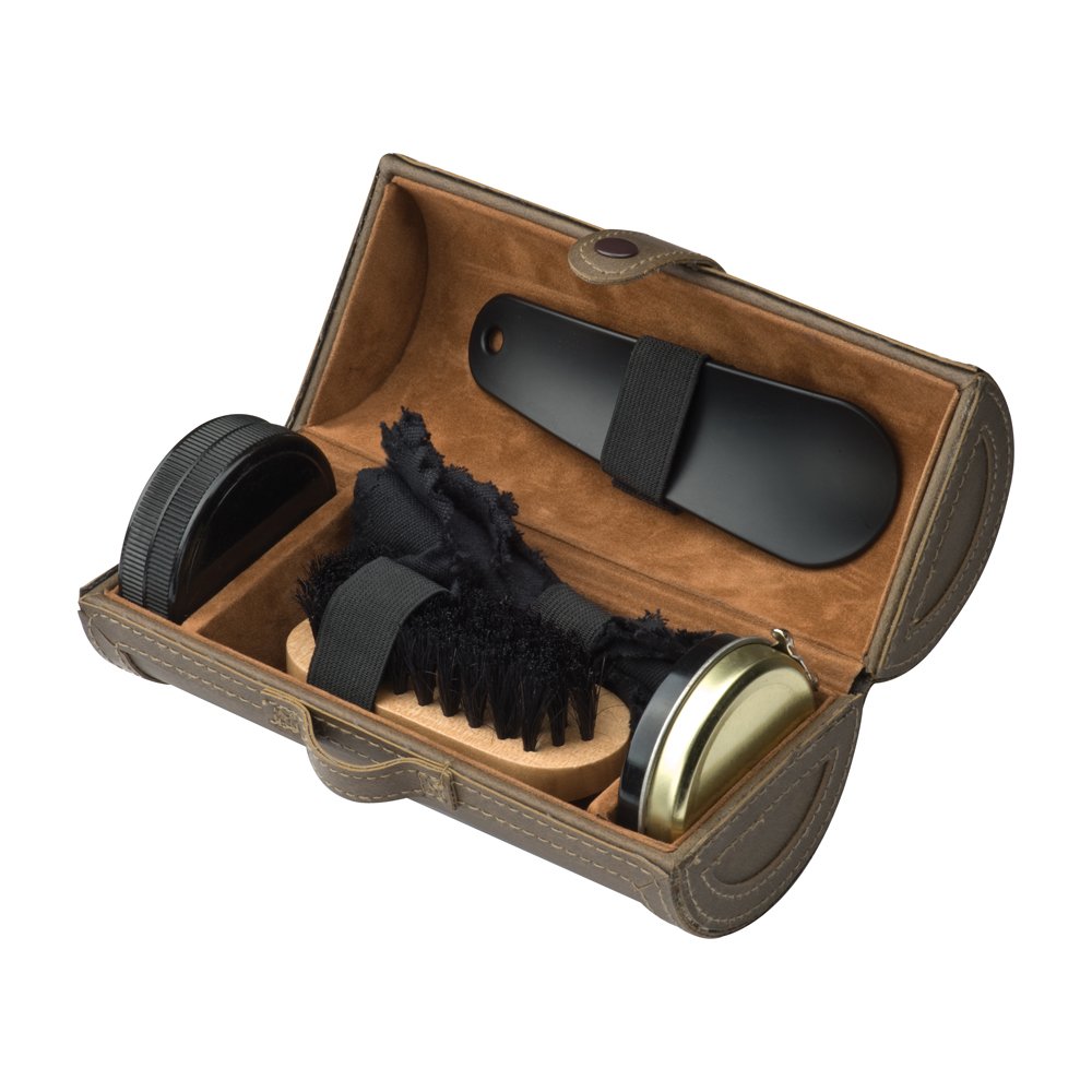 eBuyGB 5 Piece Luxurious Shine Polish Kit Shoe Bag, Black