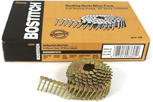 Bostitch CR4DGAL 1-1/2-Inch Smooth Shank 15 Coil Roofing Nails, 7,200-Quantity