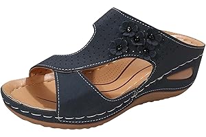 viyabling Orthopedic Sandals for Women Wide Width Womens Orthopedic Sandals Wedge Sandals Arch Support Slides Flip Flops