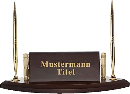 Plaque Signaletique Personnalisee Rika En Bois Dore Support De Table Grave Support De Plaque Signaletique Plaque Signaletique Avec Impression Du Nom Personnalise Amazon Fr Fournitures De Bureau