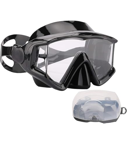 Aegend Snorkel Mask With Nose Cover - Panoramic 180° View Anti-Fog Swim Goggles With Adjustable Knitted Strap