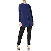 Anne Klein Girls' Pop-Over Blouse with Covered Placket and Side Slit