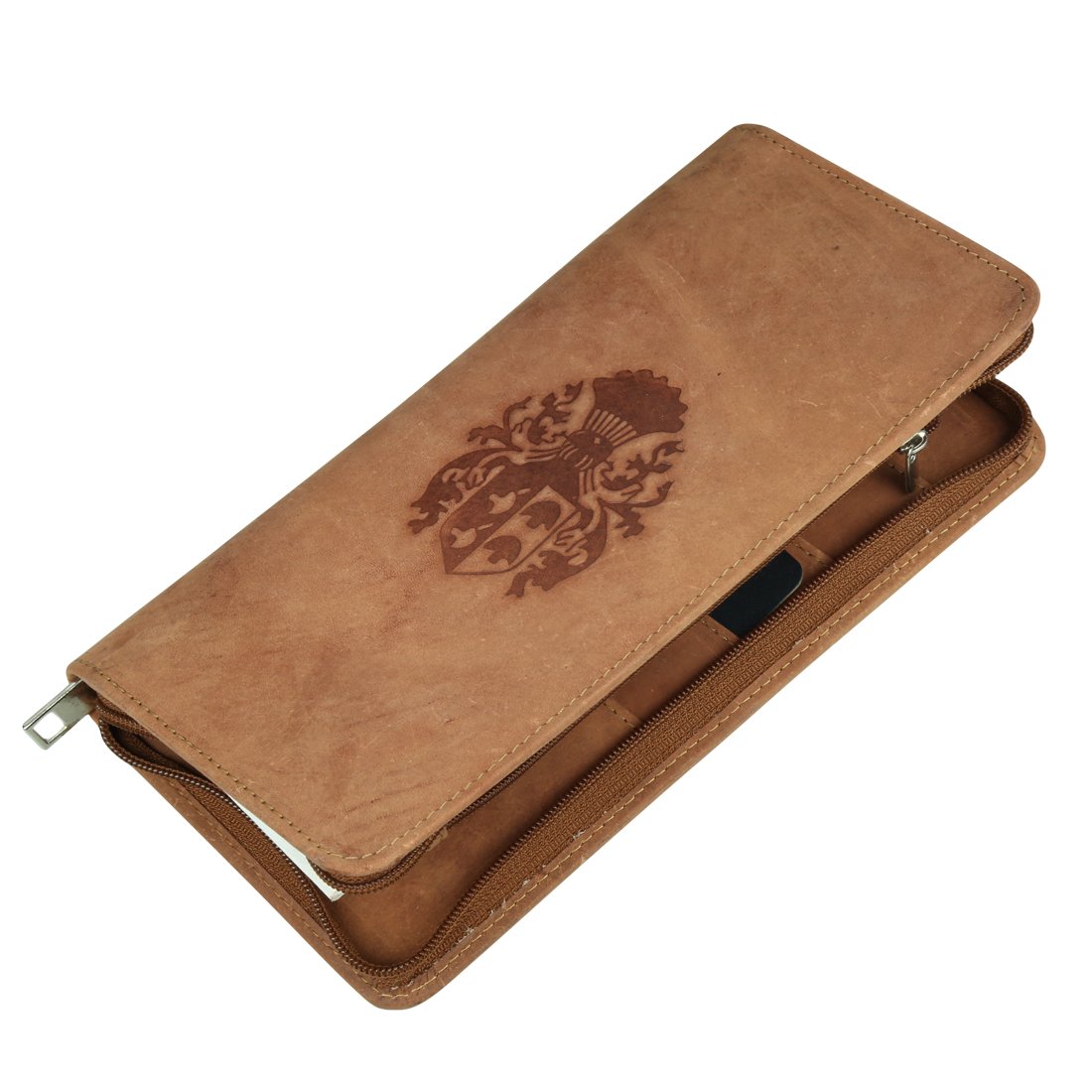 style98 unisex leather brown passport wallet