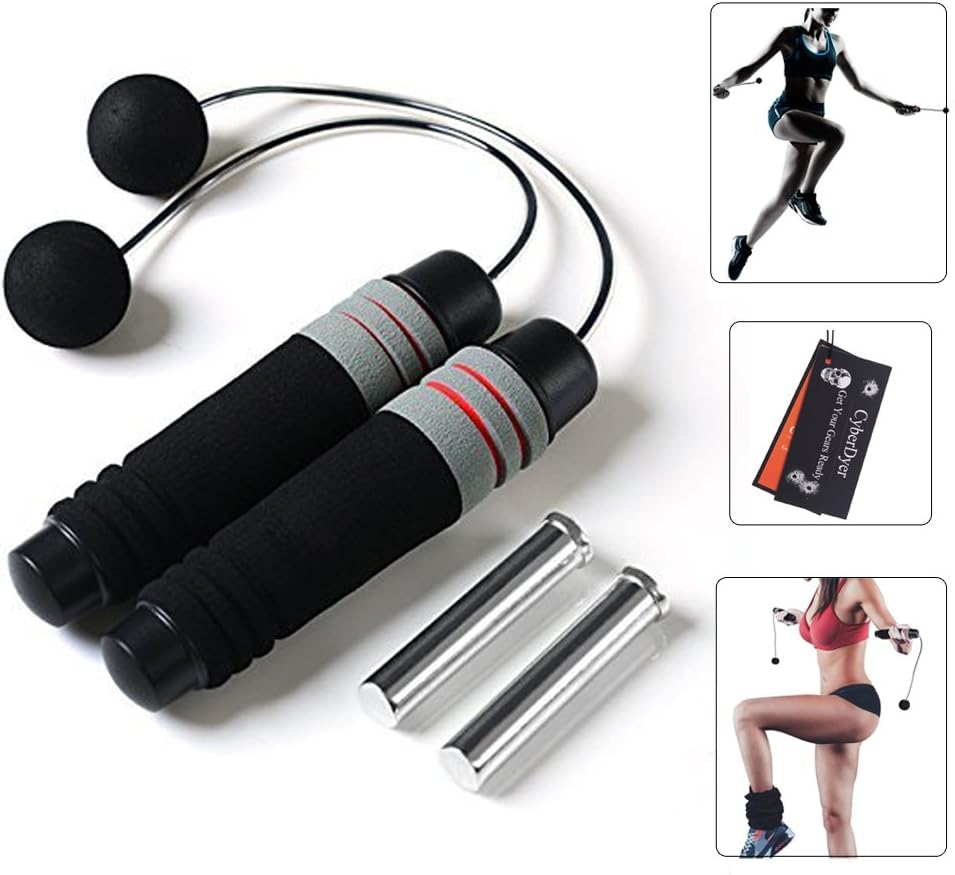 CyberDyer Weighted Ropeless Jump Rope Tangle Free Speed Rope for Endurance Training Boxing MMA Suitable for You and Your Kids