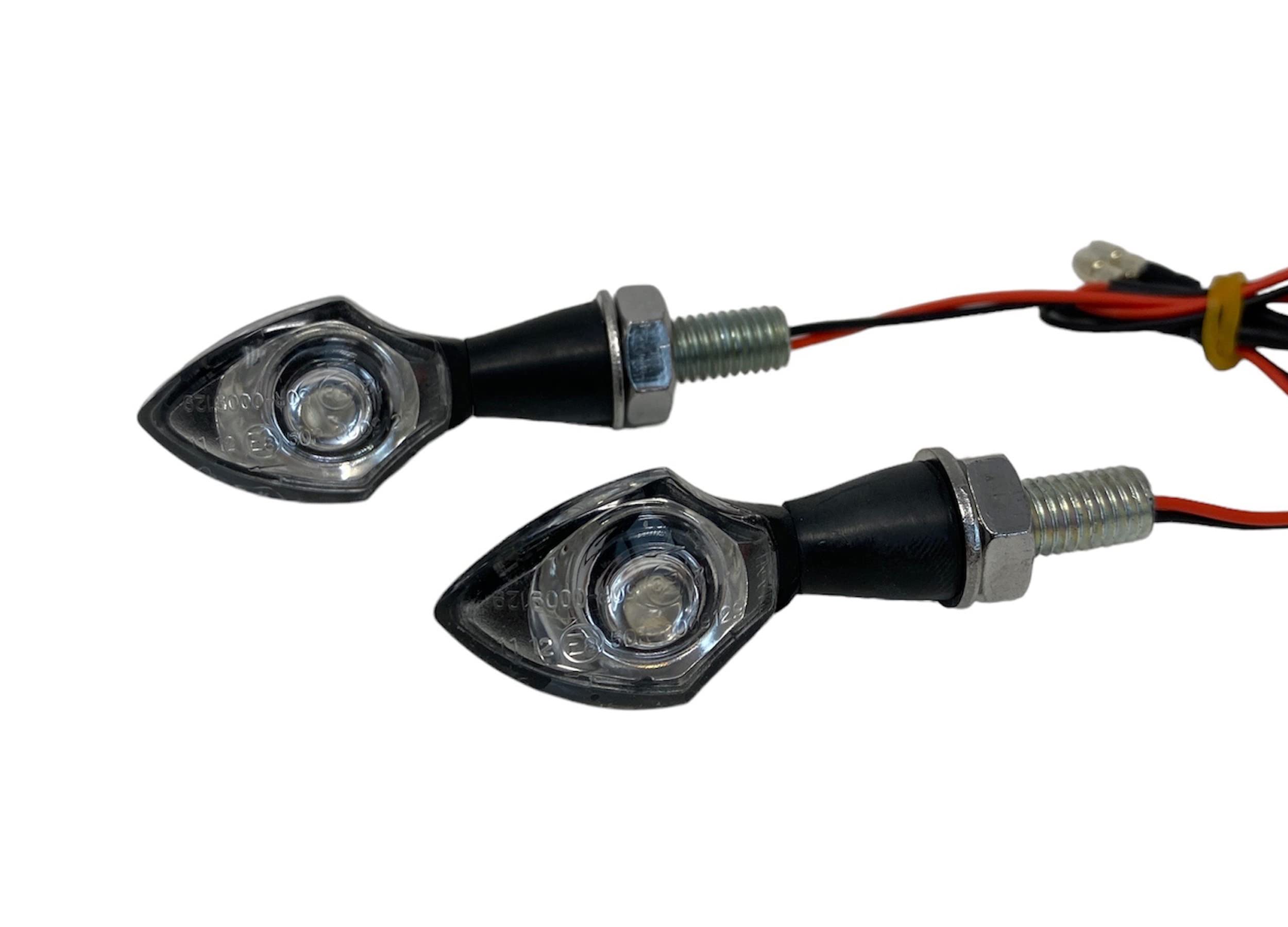 Alchemy Parts Black Motorcycle LED Indicators Turn Signals Flashers Blinkers for Front or Rear Super Bright with built in Resistors