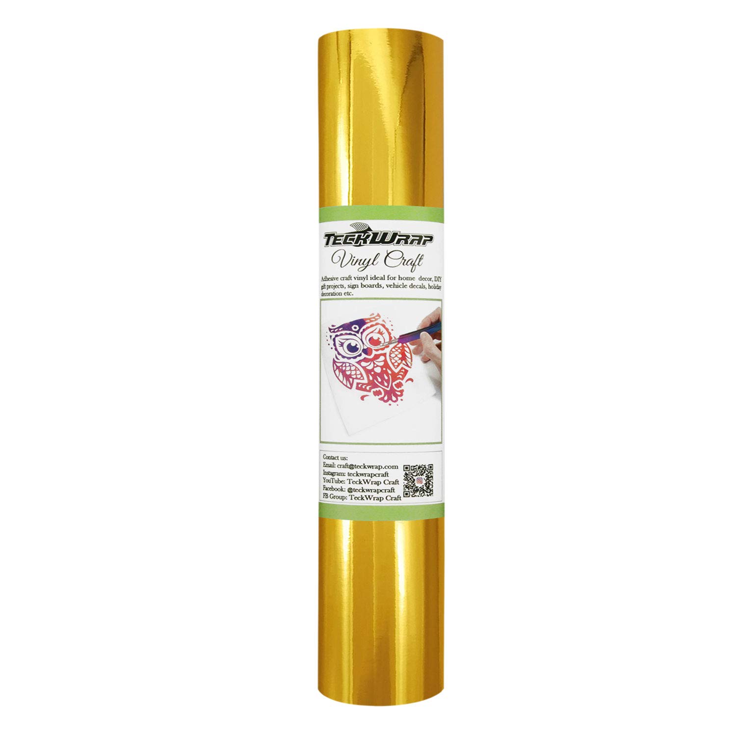 TECKWRAP Chrome Gold Adhesive Craft Vinyl Roll 1ftx5ft Buy Online in