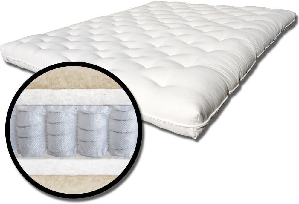 The Futon Shop Pure Comfort Chemical Free Wool, Organic Cotton and MicroCoils Futon Mattress Twin