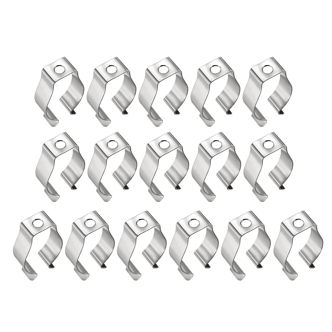 sourcing map T8 U Clips Holder Bracket for LED Light Tube, LED Fluorescent Tube Replacement Mounting Accessories, Nickel-Plated Manganese Steel Lamp Support to Prevent Sagging, Pack of 16