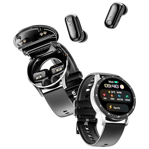 Smart Watch with Earbuds,2 in Build-in TWS Wireless