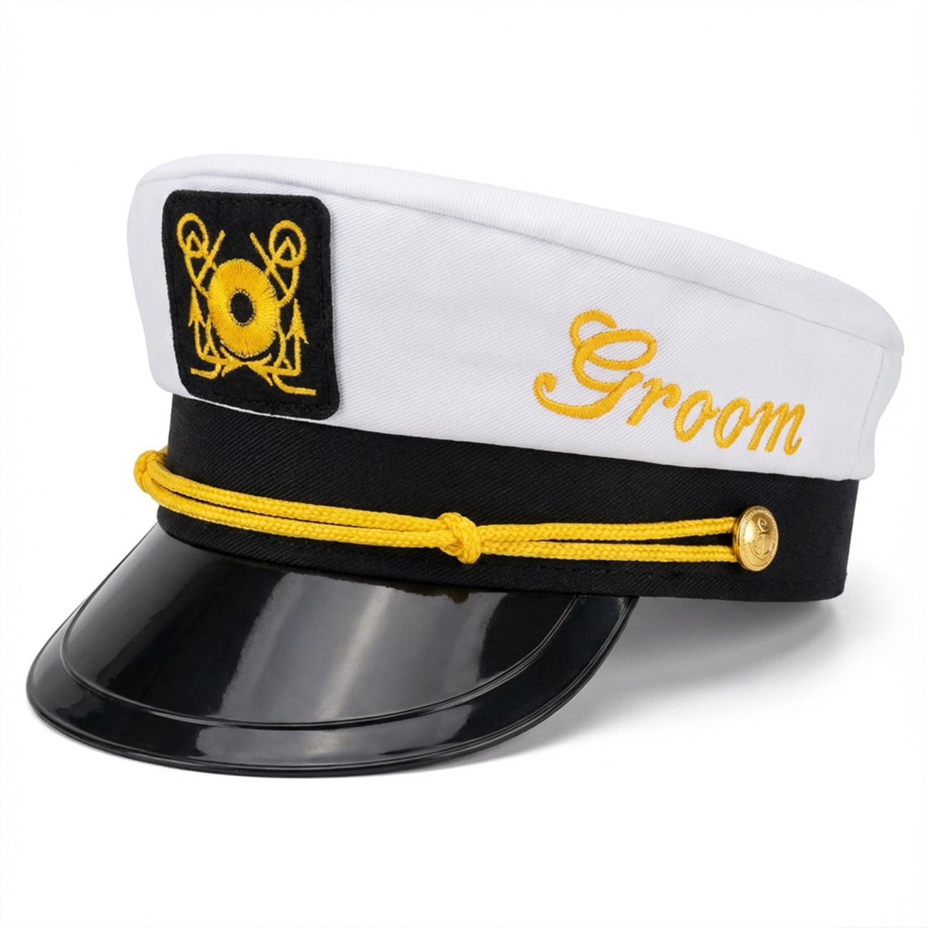 Tbay Bachelor Party Groom Captain Hat - Groom to Be Nautical Bachelor Hat for Funny Boats n' Hoes Accessory Wedding Bridal Shower
