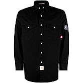 BOCOMAL FR Shirts Flame Resistant 100% C NFPA2112 7.5oz Men's Fire Retardant Welding Shirt