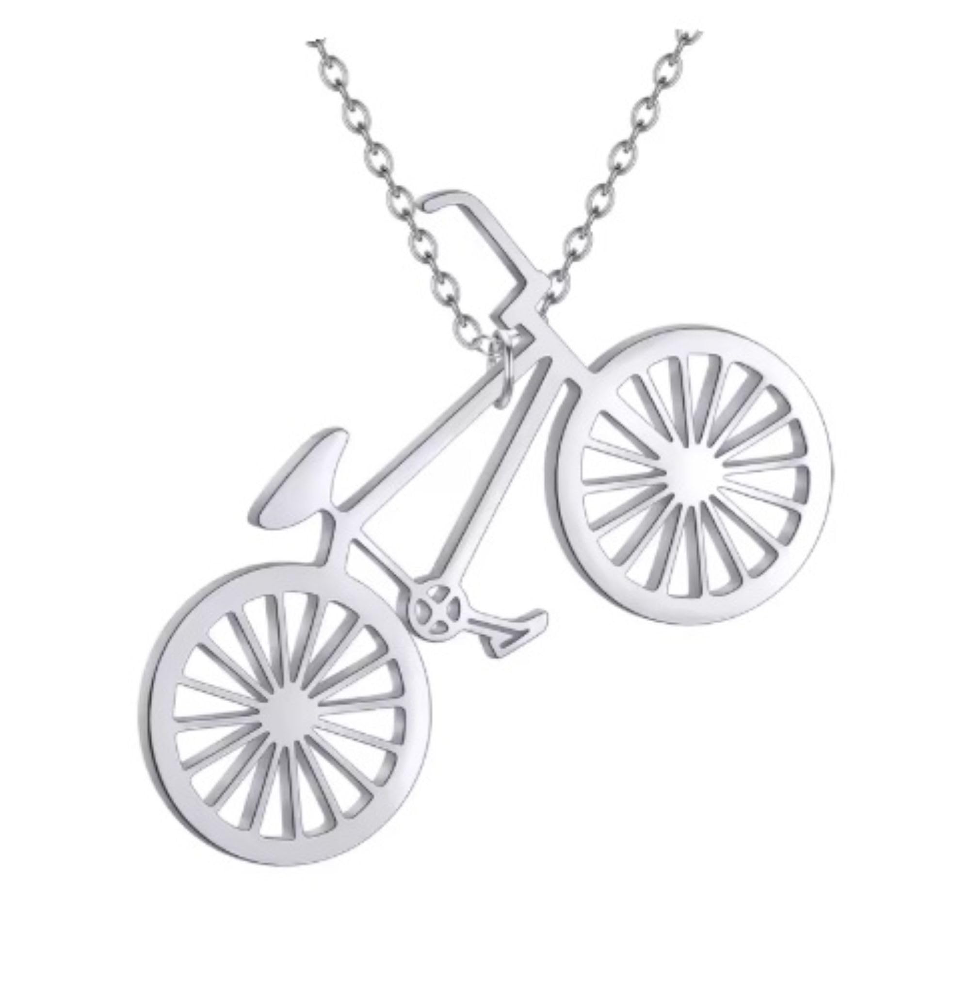 CrownOfRibbons Bike Necklace for Women, Bicycle Pendant for Cycling Enthusiasts