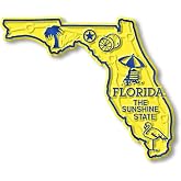 Florida Small State Magnet by Classic Magnets, 2.9" x 2.4", Collectible 3D Rubber Vintage-Style Souvenirs and Gifts Made in the USA