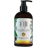 Coco Fiji Face & Body Lotion Infused With Coconut Oil | Lotion for Dry Skin | Moisturizer Face Cream & Massage Lotion for Women & Men | Pineapple Coconut 12 oz, Pack of 1