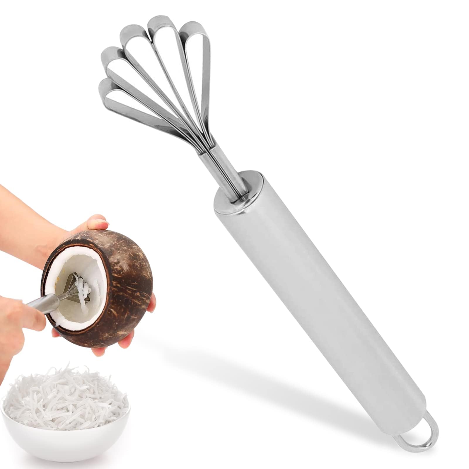 Stainless Steel Coconut Scraper,Coconut Meat Removal Coconut Slicer Five-Jaw Coconut Grater Slicer Coconut Meat Removal Kitchen Tool Coconut Planer for Carrot Potato Vegetable Fruit Seed Remover