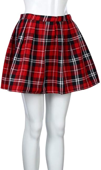 red pleated skirt amazon