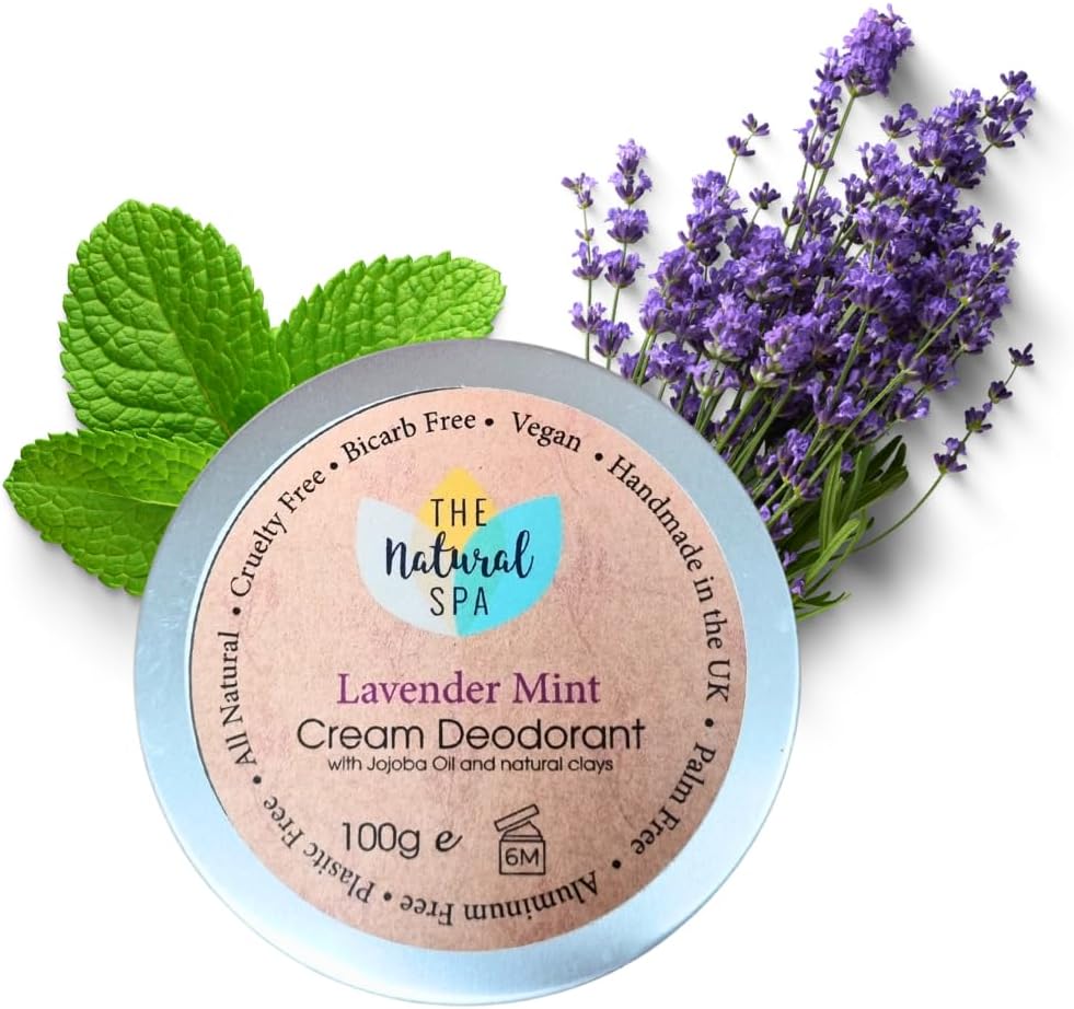 The Natural Spa Cream Deodorant Balm Lavender Mint Bicarb Free Aluminium Free
