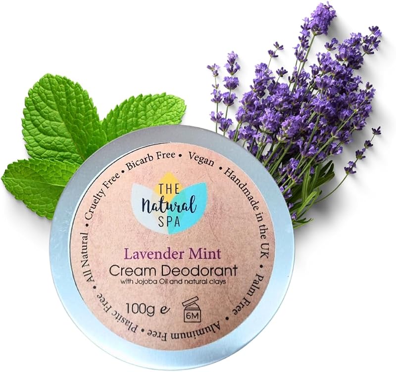 The Natural Spa Cream Deodorant Balm Lavender Mint Bicarb Free Aluminium Free