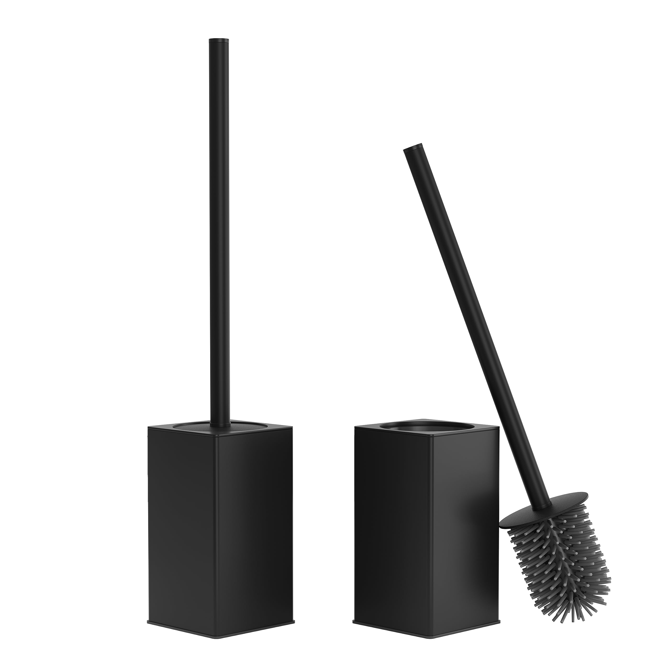 bgl Toilet Brush Holder, 2 Pieces Packed, Matt Black Toilet Brush, Metal, Free-standing