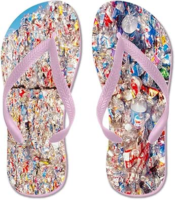 Amazon.com | CafePress Plastic Recycling Flip Flops, Funny Thong Sandals, Beach Sandals Pink 