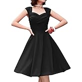 MUXXN Women's 1950s Capshoulder Vintage Wedding Retro Swing Dress