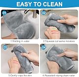 URAQT 5 Pack Microfiber Face Cloths Makeup Remover Washable Grey 40x17cm view 5