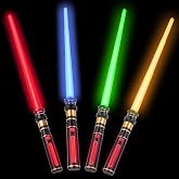 4 Pack 4 Colors Light up LED Sword, Light Swords with FX Sound Light up Toy | Expandable Handles and Motion Sound, Cosplay Halloween Party Xmas Gift for Kids Adults