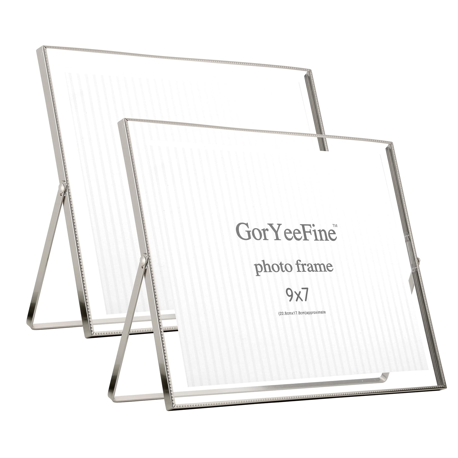 Photo 1 of GorYeeFine Silver 8×10"(Horizontal) Floating Picture Frames Set of 2,For Picture (7x9'',6x8'',5x7''),Tabletop Shelf Photo Frame,Classy For Holiday,Wedding,Home or Office Décor