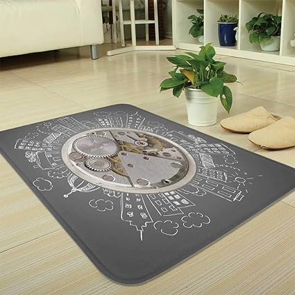 Amazon Com Yoliyana Short Fur Floor Mat Clock Decor For