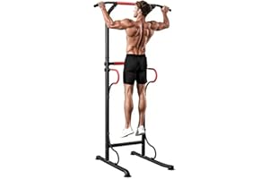 Soozier Power Tower, Pull Up Bar, Dip Station for Home Office Gym Multi-Function Workout Equipment