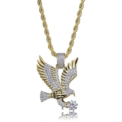 Jajafook Men Hip Hop 14k Gold Plated Iced Out Simulated