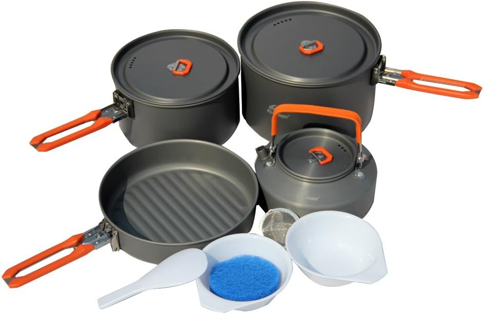 Ubens Fire Maple Portable Non-stick Cooking Cookware Set Camping Pot Pan Kettle Picnic Outdoor Aluminum for 4-5 People