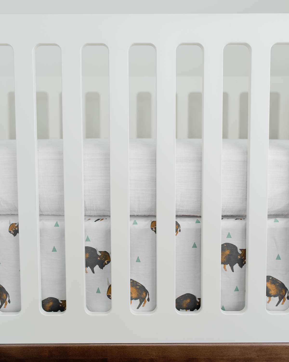 little unicorn percale crib skirt