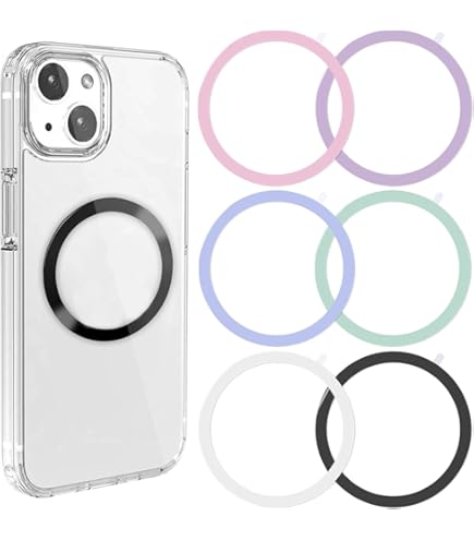 MECCANIXITY Lot De 4 Autocollants Universels En Métal Pour Chargeur Magnétique Sans Fil 56 X 1 Mm (ODxT) Pour Coque De Téléphone Pour Tous Les Téléphones Portables, Violet Clair