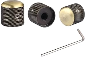 GUTAHARE 3Pcs Dome Bronze Guitar Knobs - Metal Volume Tone Speed Control Knobs for Fender Strat Telecaster Gibson Les Paul Guitar Bass Accessories