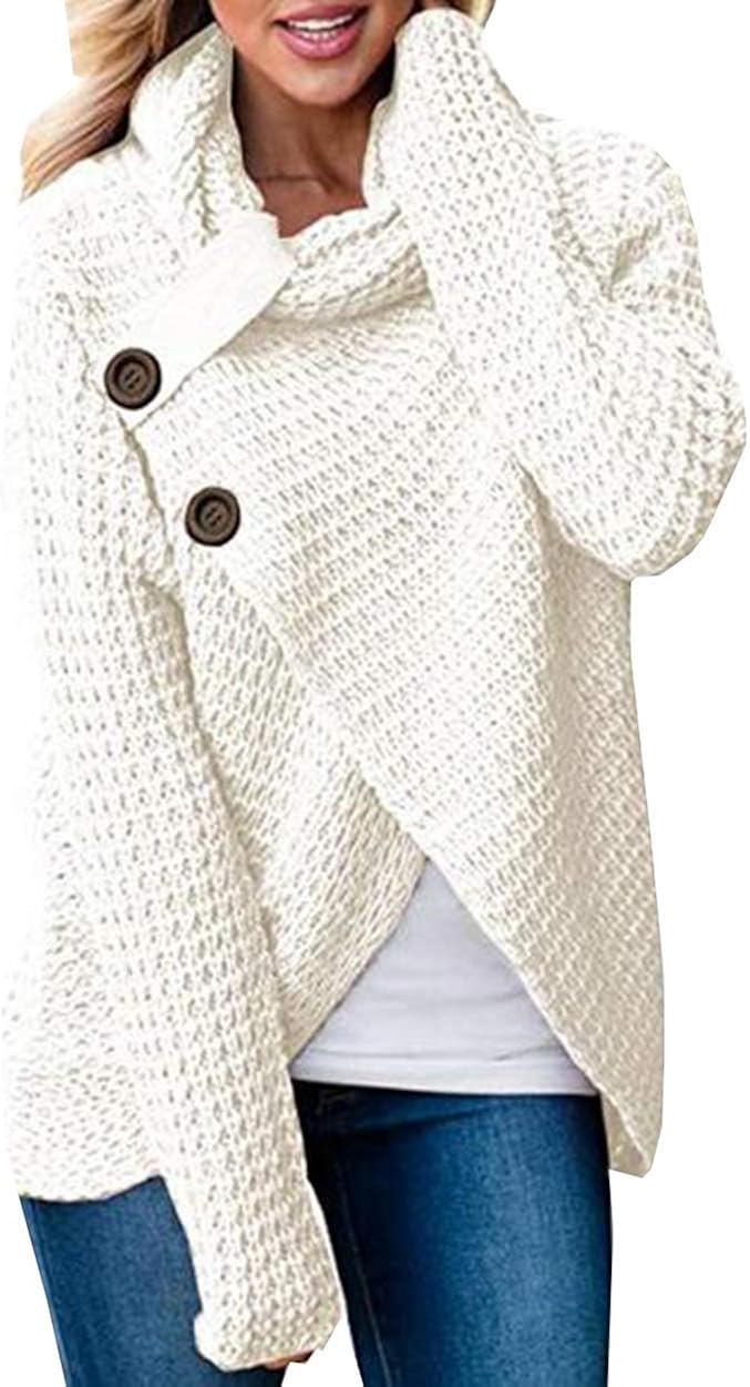 Maglione Asimmetrico Donna Maglia Donna Manica Lunga T-Shirt