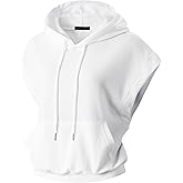 GIVON Womens Lightweight Hooded Vest Sleeveless Pullover Casual Hoodie Drawstring Sweatshirt with Kanga Pockets