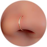 14k Gold Filled Nose Ring Hoop – 20 Gauge 7mm Tiny Nose Piercing for Women – Versatile Fit for Nostril, Tragus, Helix – Small Handmade Gold Nose Hoop – Gift Ready