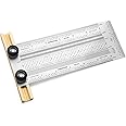 POWERTEC 80024 6 Inch Precision Marking T Rule, Stainless Steel Woodworking T Square Ruler for Marking, Measuring, Scribing Tool