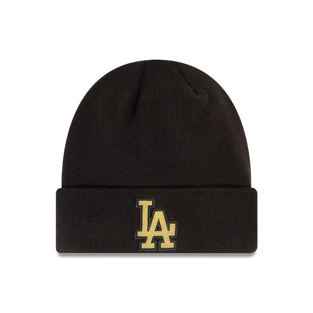 New Era Los Angeles Dodgers MLB Black Metallic Badge Beanie - One-Size