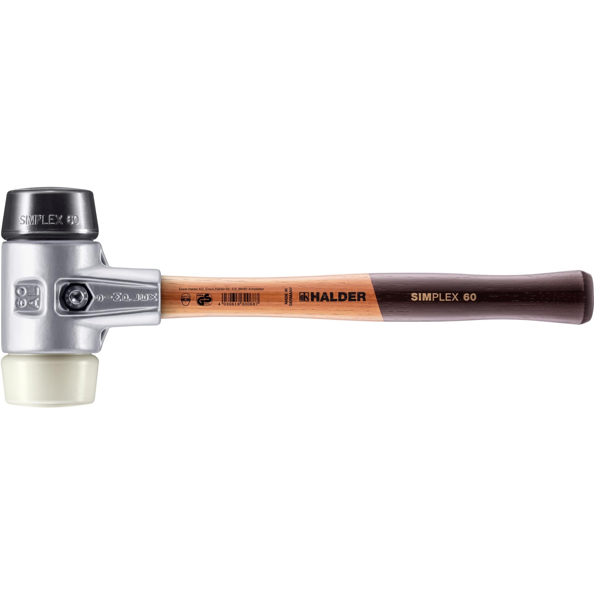 Halder 3128060 "Simplex" Rubber/Nylon Soft-Face Mallet, Multi-Colour, 60 mm