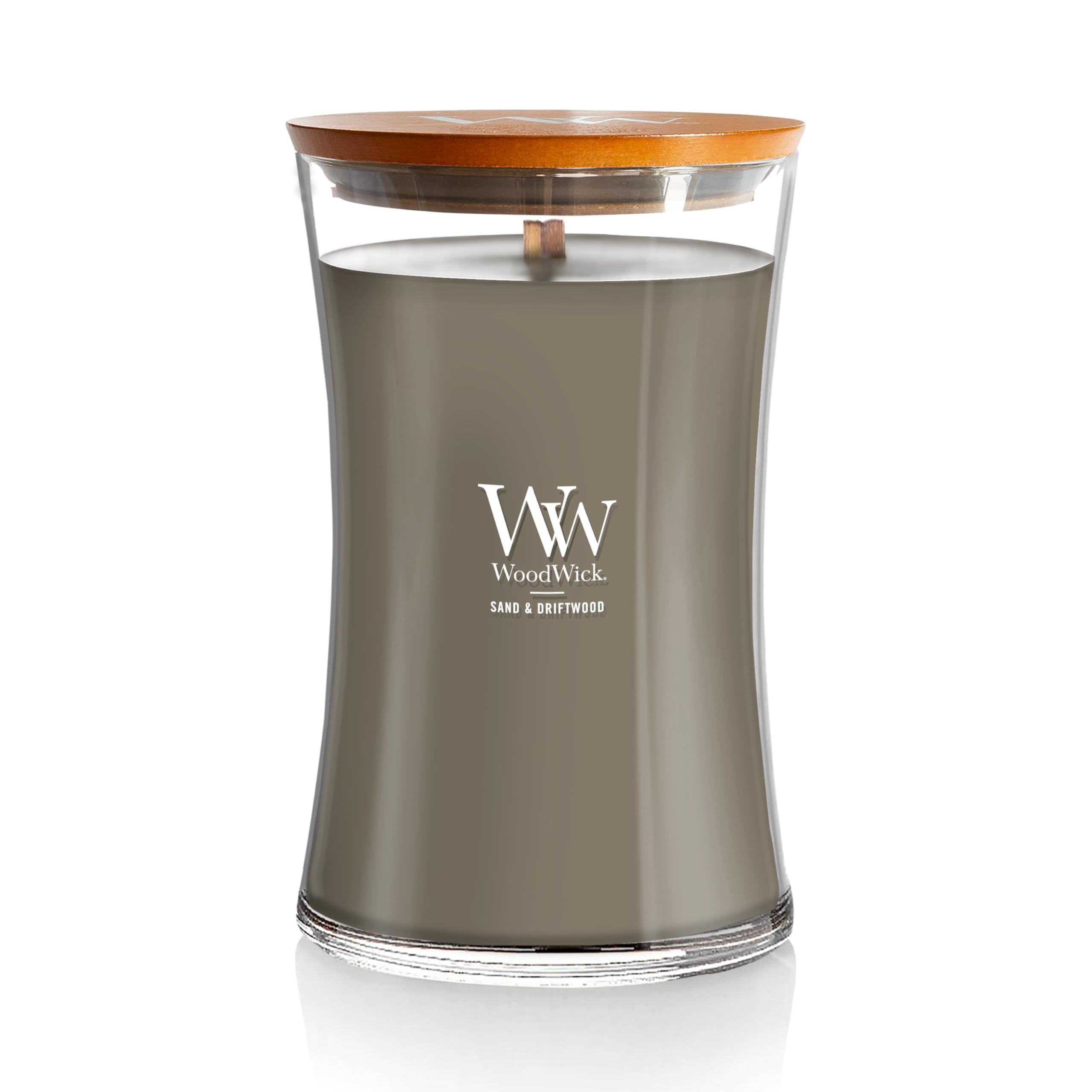 Photo 1 of WoodWick Large Hourglass Candle Sand/Driftwood - Premium Soy Blend Wax Pluswick Innovation Wood Wick Made in USA