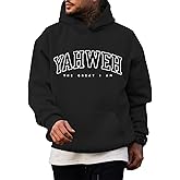 Wedsadl Christian Jesus Hoodies For Men Graphic Yahweh Hoodie Bible Verse God Sweatshirt Religious Faith Cotton Pullover Tops