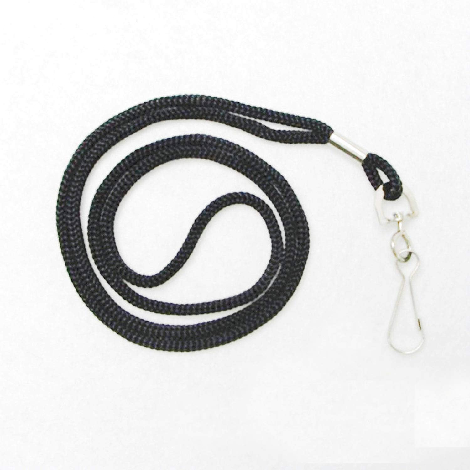 KKMore Economy BLACK Lanyards Round 36" with Swivel Hook (Qty 100) (Black) (Black)