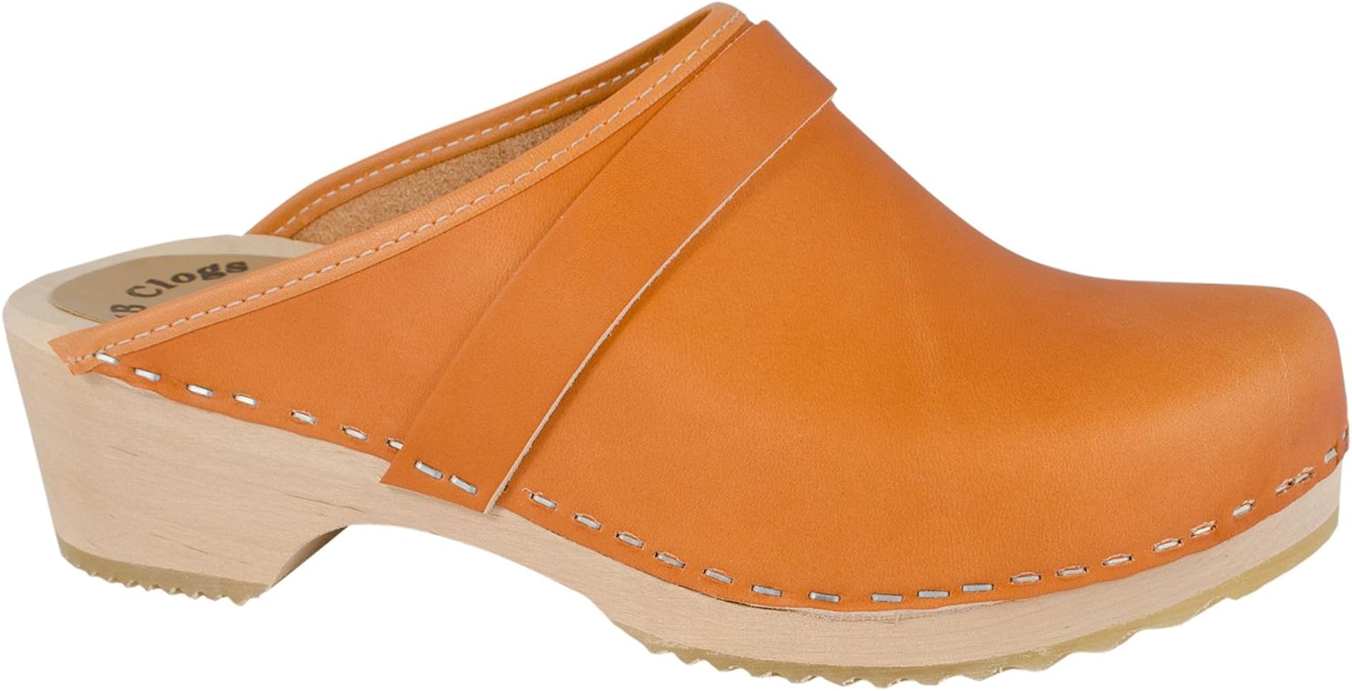 natural leather clogs