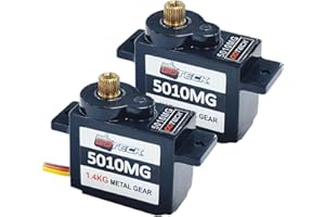 DYSRC GOTECK 2PCS 5g Mini Servo, Micro Full Metal Gear Digital Servo,for RC Car Model Boat Fixed-Wing Helicopter Airplane Robot Toy